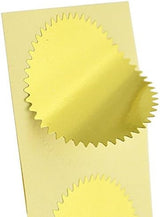Gold Renkli Soğuk Damga Sticker - Yırtılmaz Zarif Parlak Mühür Etiketi (200 Adet)