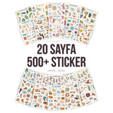 20 Sayfa 500+ Sticker Büyük Bujo & Planner Seti