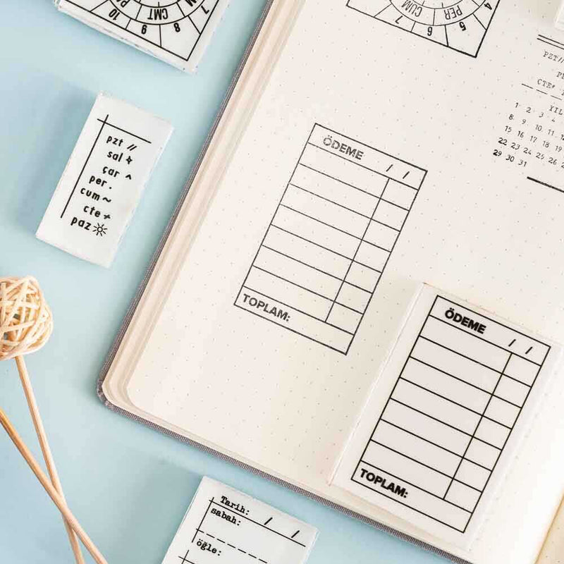 Tarihli Hesap Bullet Journal Mührü